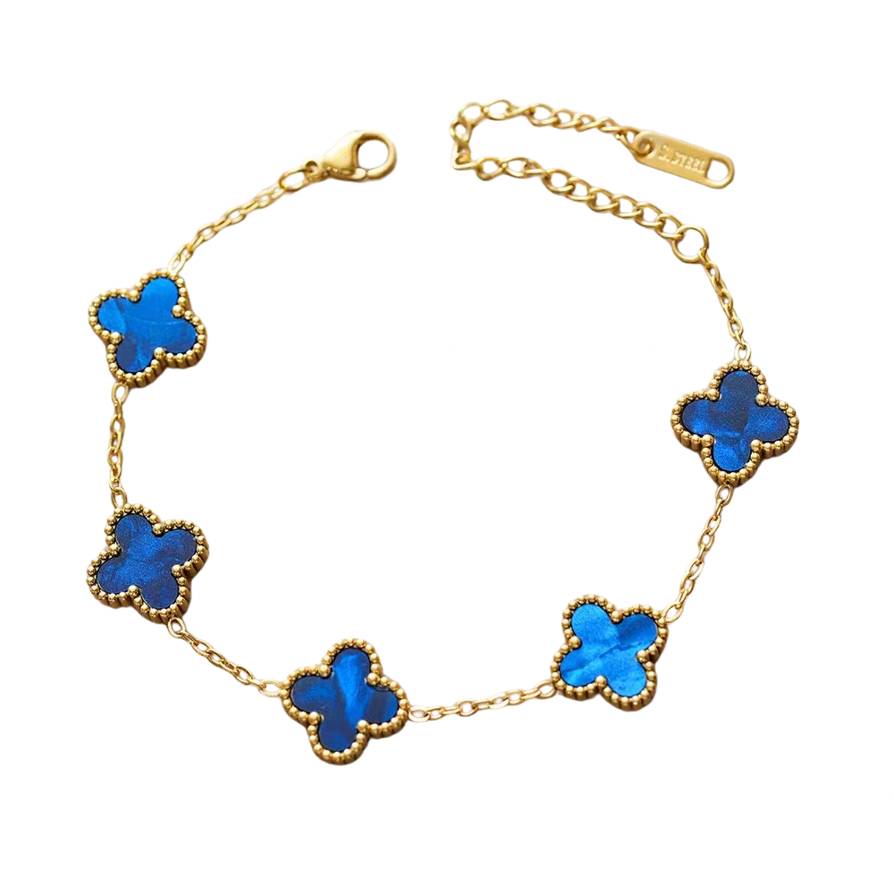 Laila marineblau - Clover Armband