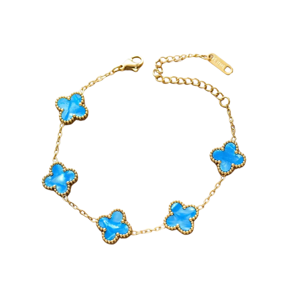 Laila ocean-blue Clover Armband