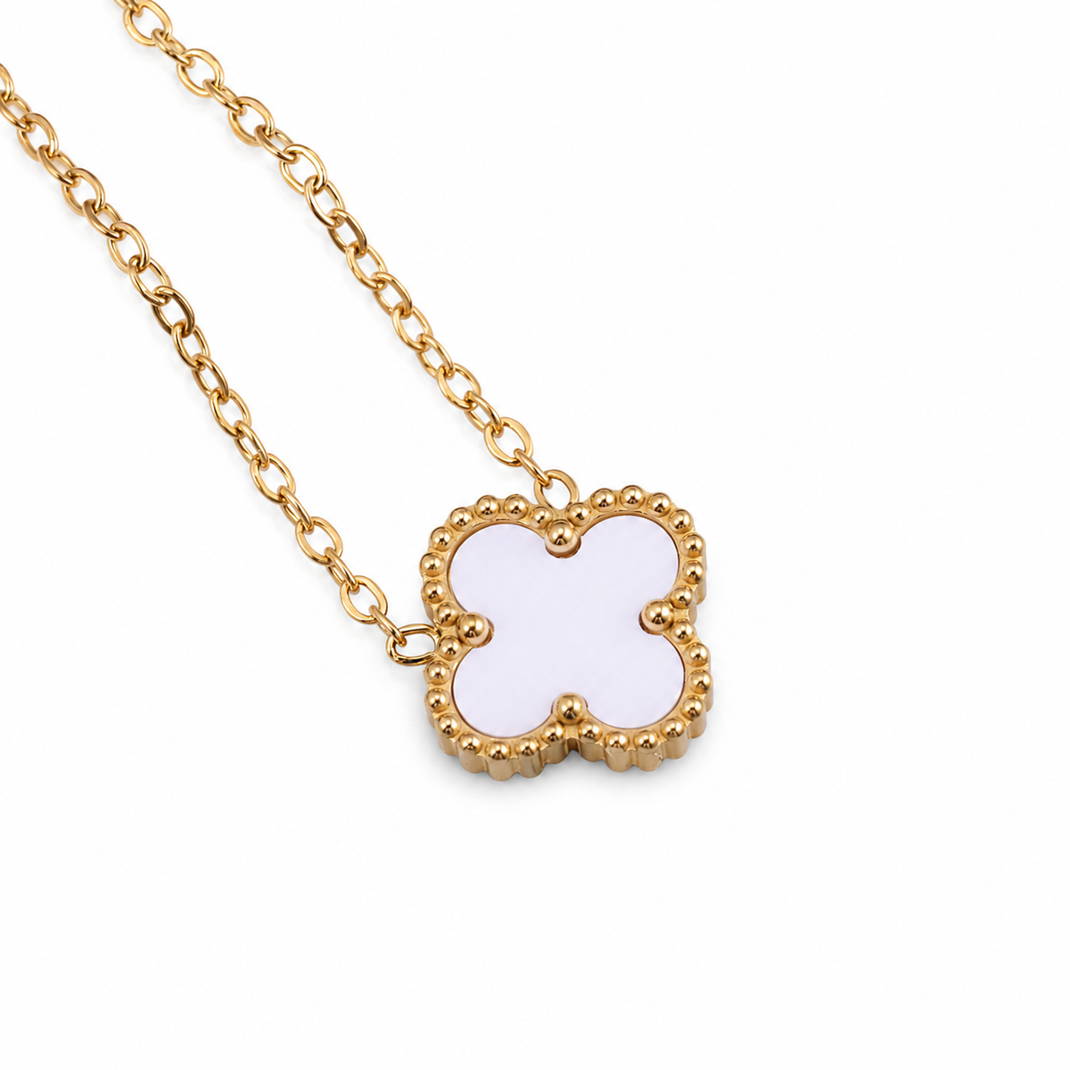 Clover Single Kette Weiß Perlmutt