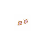 Clover Ohrstecker Gold Rosa