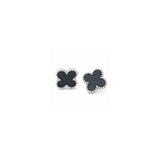 Clover Ohrstecker Silber Schwarz