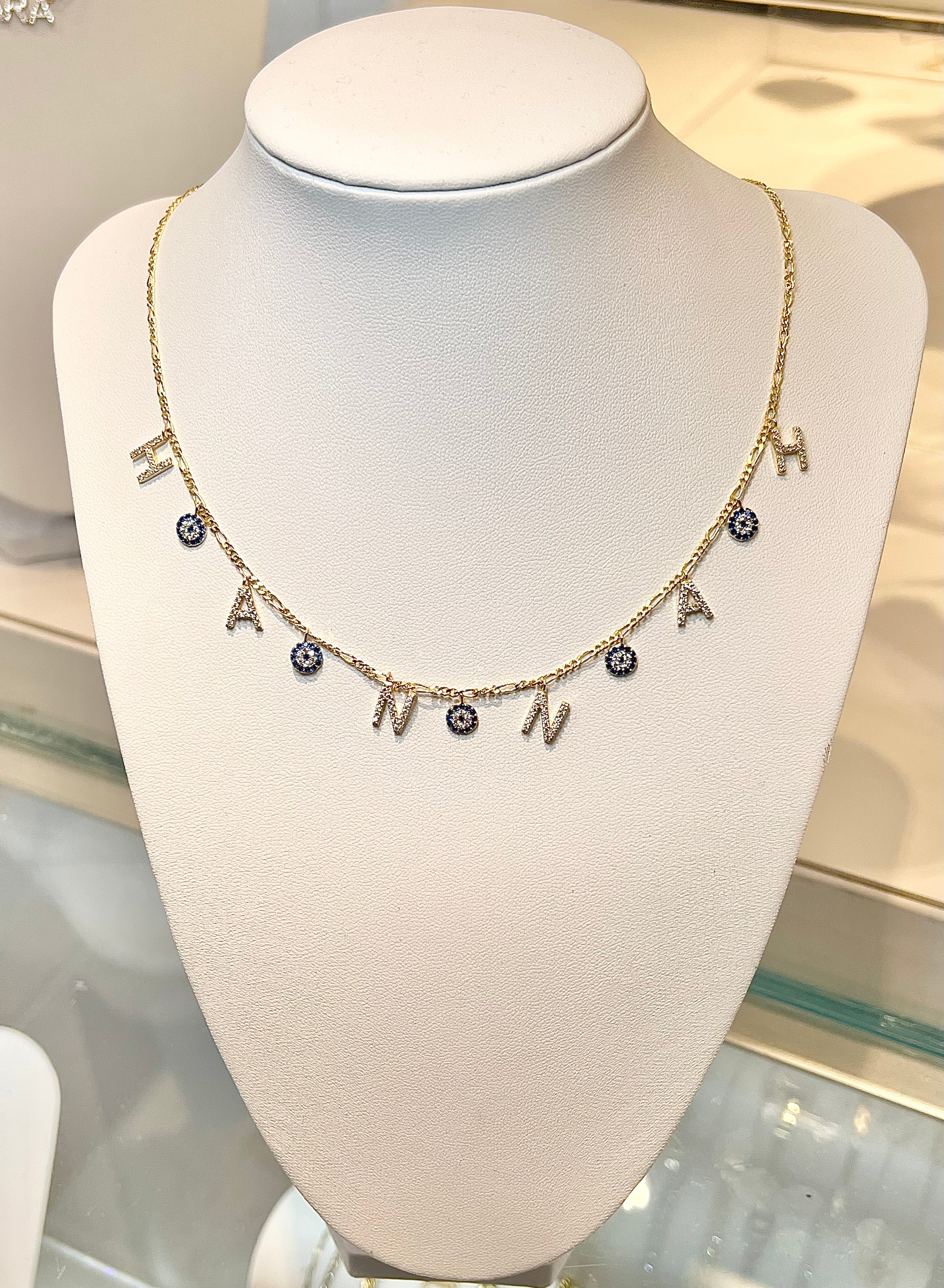 925 Silber choker eye Namenskette