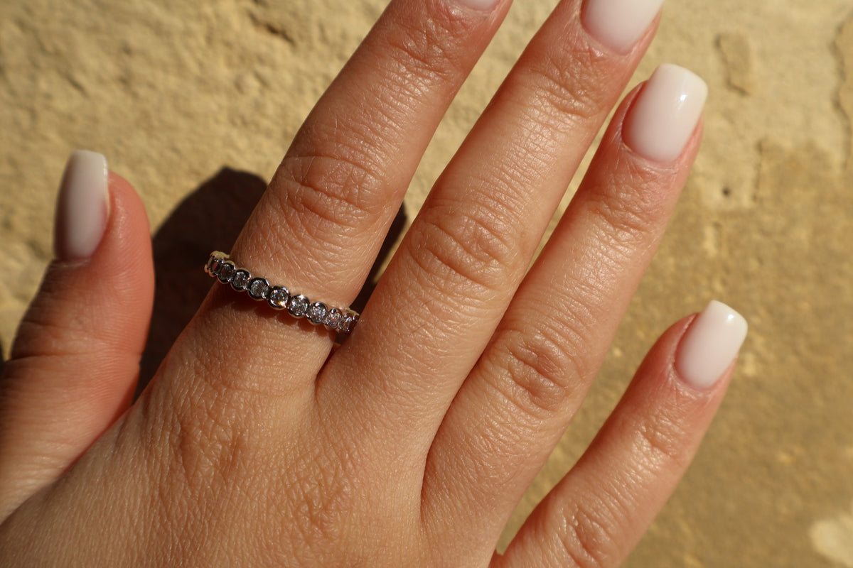 Bubble Diamond Ring Silber verstellbar