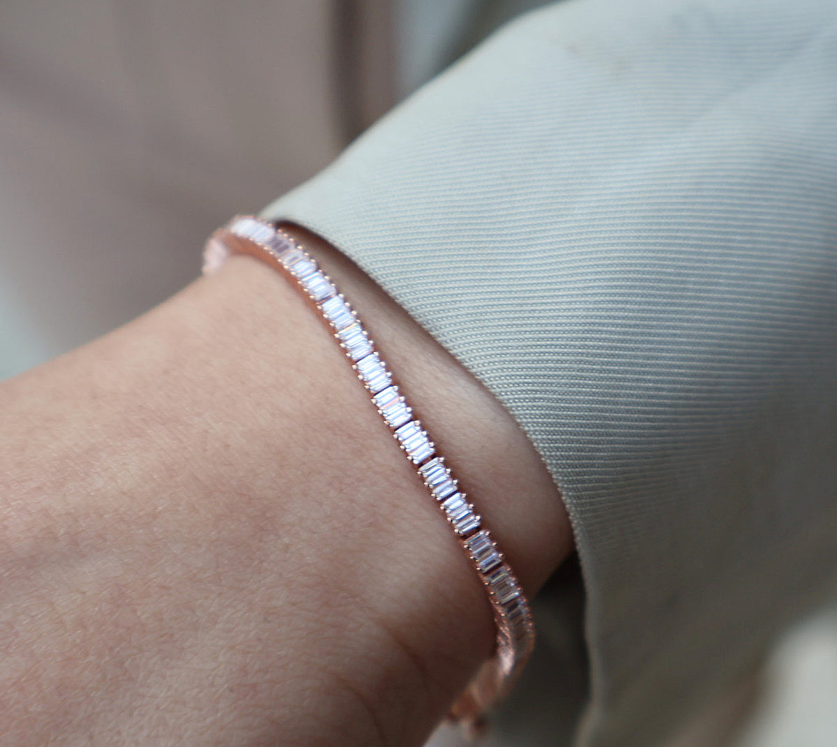 925 Silber Diamond Armband Roségold