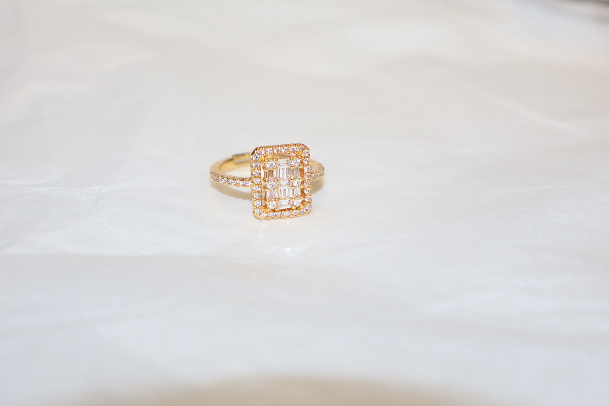 Sayah squared Diamond Ring verstellbar