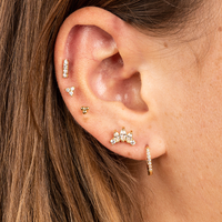 Diamonds Line Edelstahl Piercing