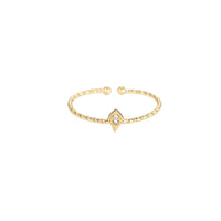 Teardrop Diamond Edelstahl Ring Gold verstellbar