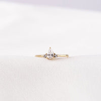 Teardrop Diamond Edelstahl Ring