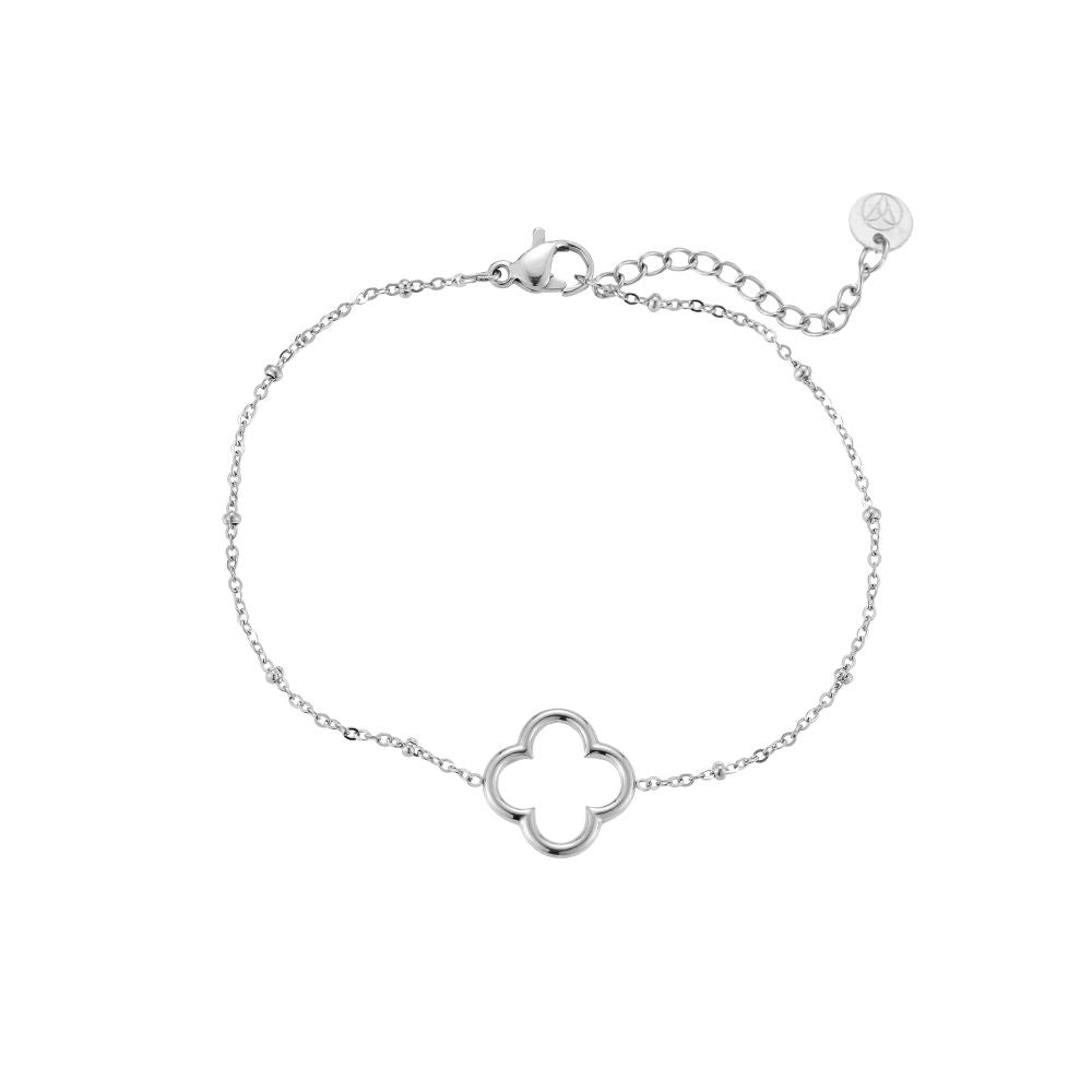 Hollow Clover Edelstahl Armband